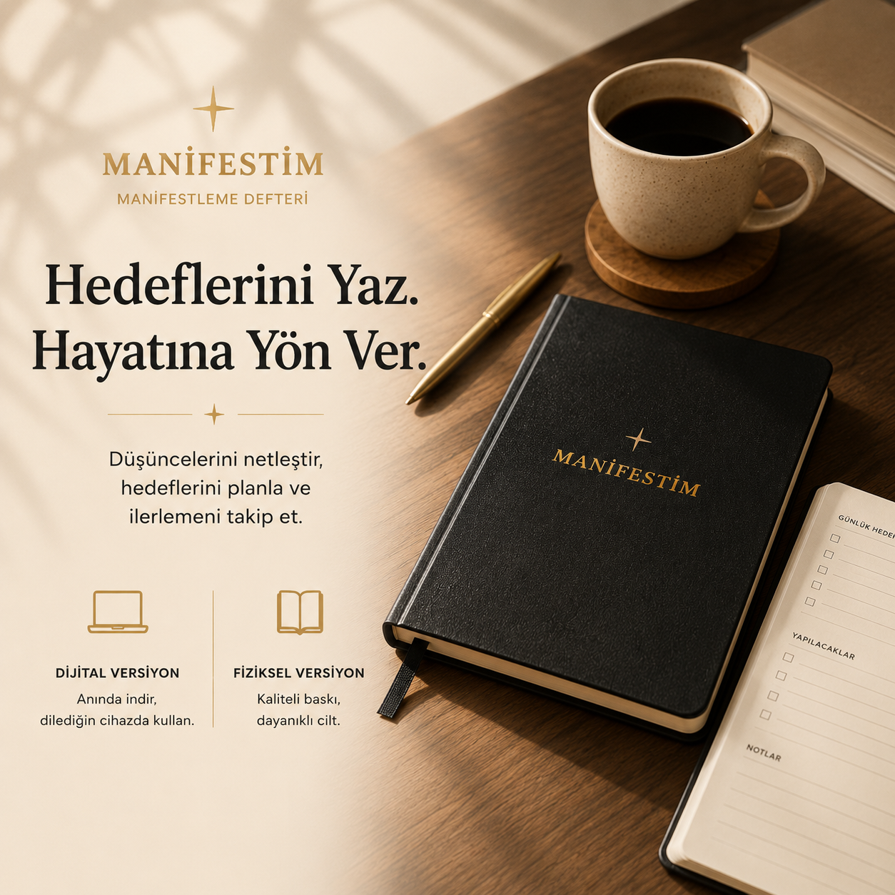 21 Günlük Manifesting Defteri-Basılı Fiziki Ürün